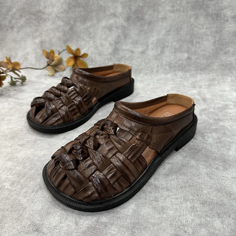 Birkuir Closed Toe Women Slippers Weave Flats Big Head Hollow Out Slides Lazy Shoes Genuine Leather Slip On Outdoor Slippers
Birkuir Closed Toe Women Slippers Weave Flats Big Head Hollow Out Slides Lazy Shoes Genuine Leather Slip On Outdoor Slippers