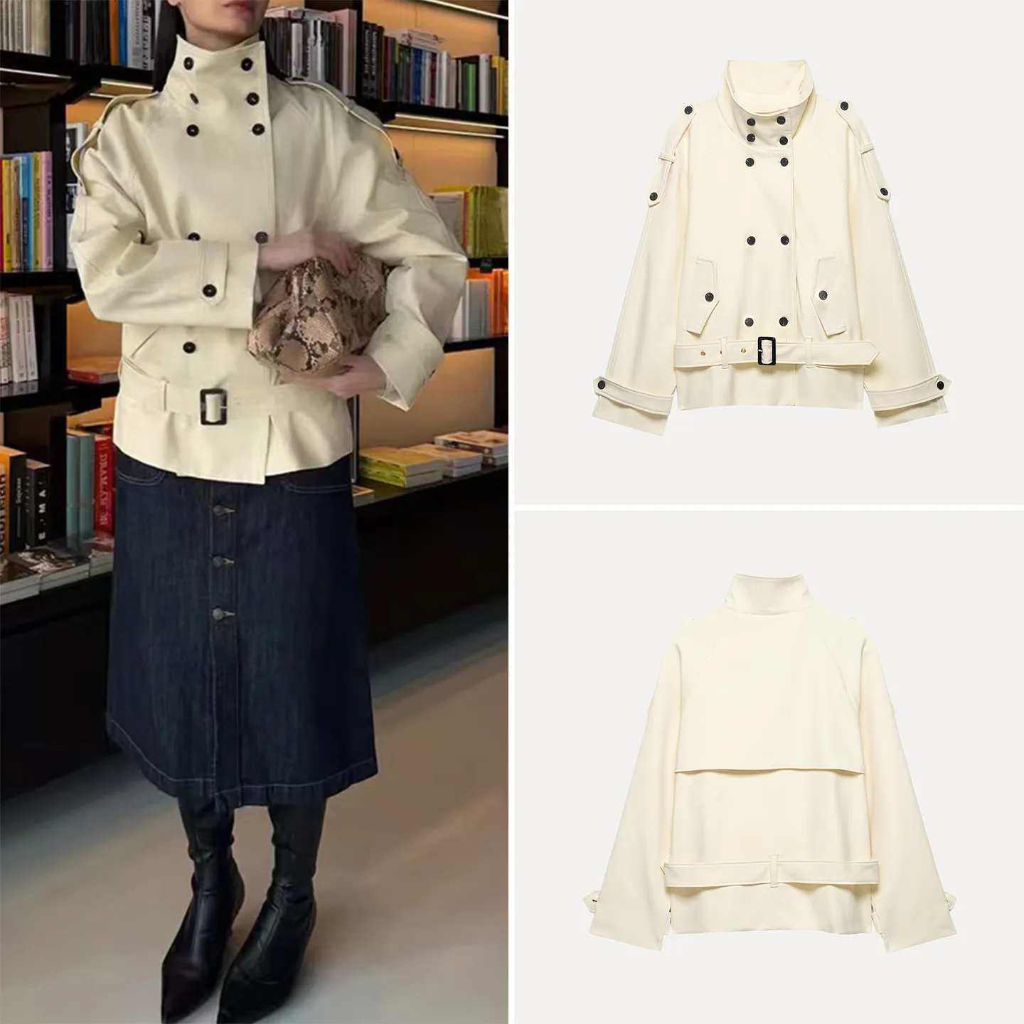 Women's Short Coat Jacket 2026 Summer New Style Long Sleeve Stand Collar Low Waist Arc Shoulder Design Casual Fashion
Women's Short Coat Jacket 2026 Summer New Style Long Sleeve Stand Collar Low Waist Arc Shoulder Design Casual Fashion