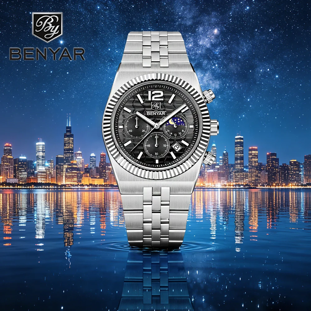 2026new top men's watches luxury moon phase quartz men's watches chronograph stainless steel calendar waterproof watches for men
2026new top men's watches luxury moon phase quartz men's watches chronograph stainless steel calendar waterproof watches for men