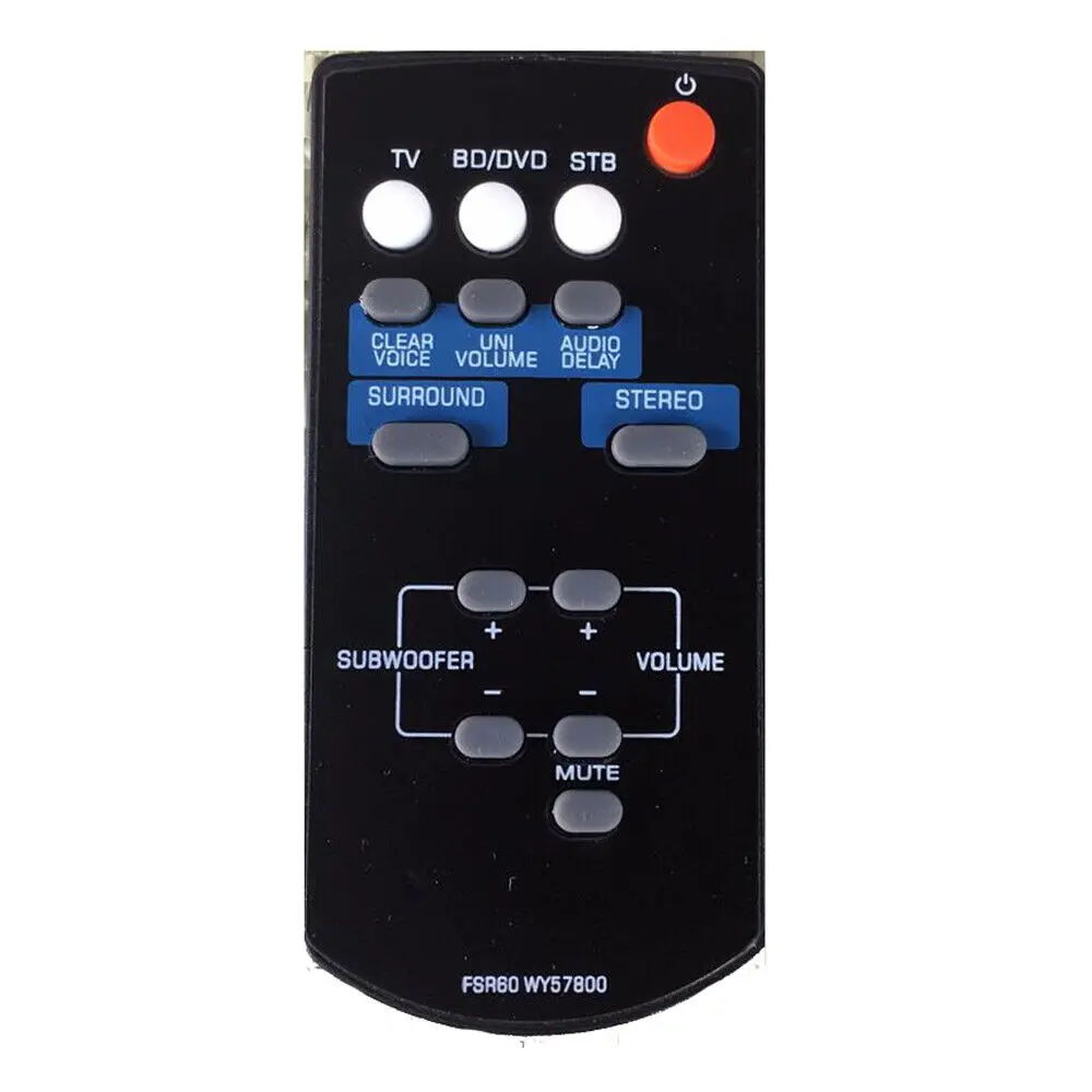 NEW FSR60 WY57800 Remote Control Fit For Yamaha Sound Bar ATS1010 YAS101 YAS101BL YAS-CU201
NEW FSR60 WY57800 Remote Control Fit For Yamaha Sound Bar ATS1010 YAS101 YAS101BL YAS-CU201