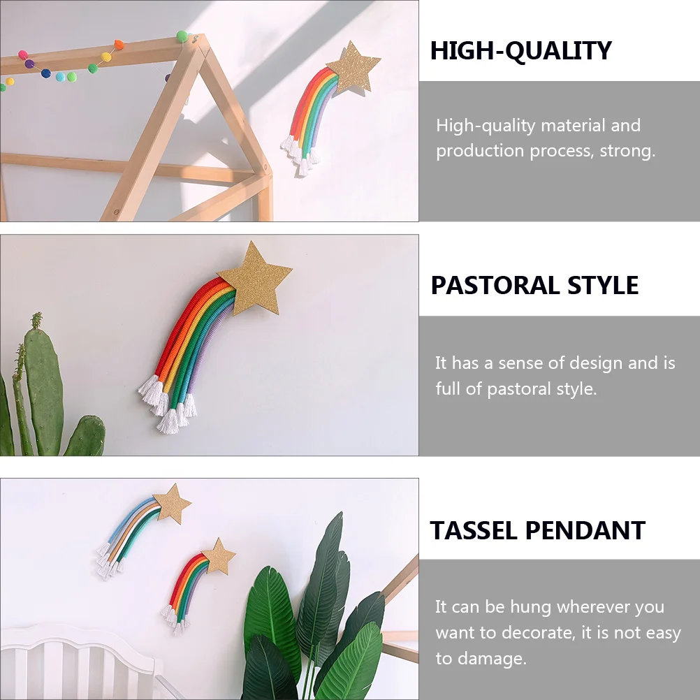 Anywhere Decoration Rainbow Color Tapestry Weaving Pendant Tassel Wall Hanging Home Ornament Nordic Style
Anywhere Decoration Rainbow Color Tapestry Weaving Pendant Tassel Wall Hanging Home Ornament Nordic Style