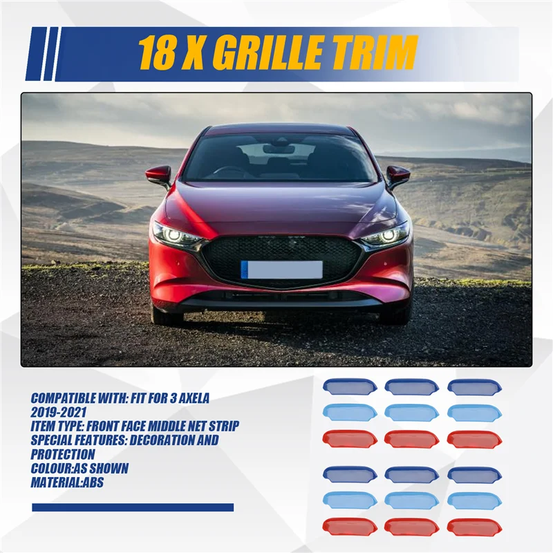 Car Front Face Middle Net Bright Sequins Modified Decoration Protection Strip Three Colors For Mazda 3 Axela 2019-2021
Car Front Face Middle Net Bright Sequins Modified Decoration Protection Strip Three Colors For Mazda 3 Axela 2019-2021