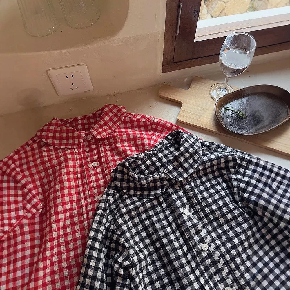 Childrens Embroidered Checkered Shirt 2025 Spring and Summer New Korean Fashion Collar Checkered Long Sleeve Shirt
Childrens Embroidered Checkered Shirt 2025 Spring and Summer New Korean Fashion Collar Checkered Long Sleeve Shirt