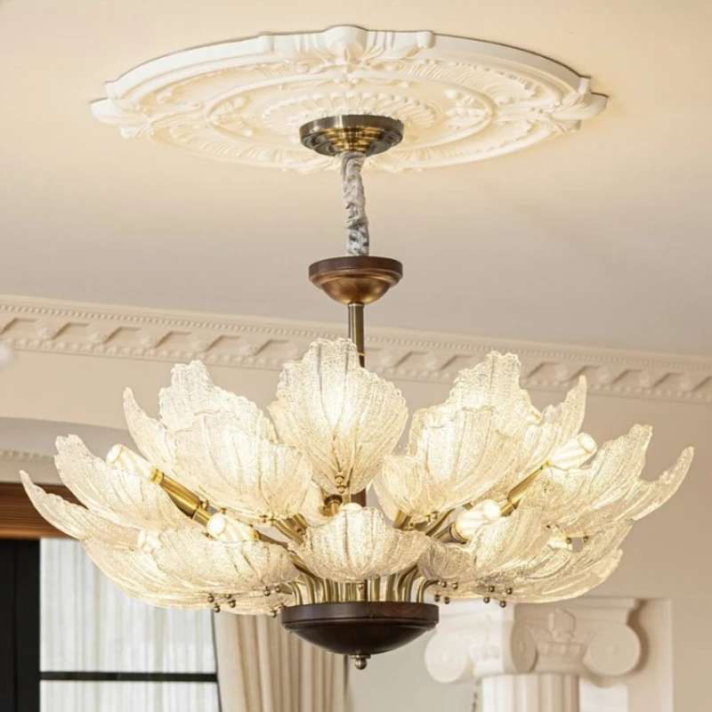French Luxurious Style Glass Chandeliers for Living Room Dining Hall Reading Table Lights Concealed Mounted Ceiling Chandeliers
French Luxurious Style Glass Chandeliers for Living Room Dining Hall Reading Table Lights Concealed Mounted Ceiling Chandeliers