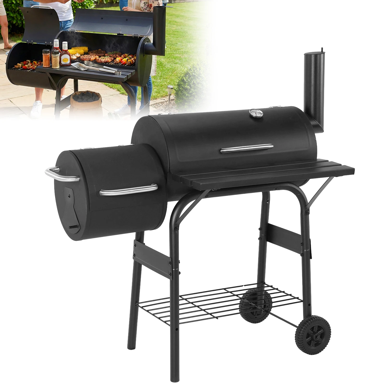 Офсетный гриль-коптильня на древесном угле, 192 кв. дюймов. Внутри. Металлическая решетка для подогрева пищи из стали для пикников на террасе, кемпинга и приготовления пищи на заднем дворе
Офсетный гриль-коптильня на древесном угле, 192 кв. дюймов. Внутри. Металлическая решетка для подогрева пищи из стали для пикников на террасе, кемпинга и приготовления пищи на заднем дворе