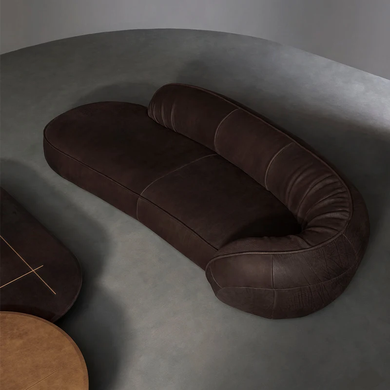 Leather sofa living room arc light luxury minimalist creative personality designer high-end furniture three person leather art
Leather sofa living room arc light luxury minimalist creative personality designer high-end furniture three person leather art