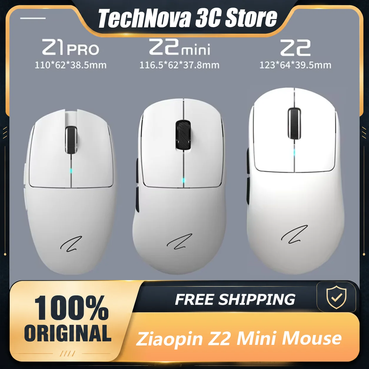 Ziaopin Z2 Mini Hot-Swappable Switch Wireless Gaming Mouse Native 8KHz Polling Rate Tri-Mode Bluetooth Lightweight Mouse
