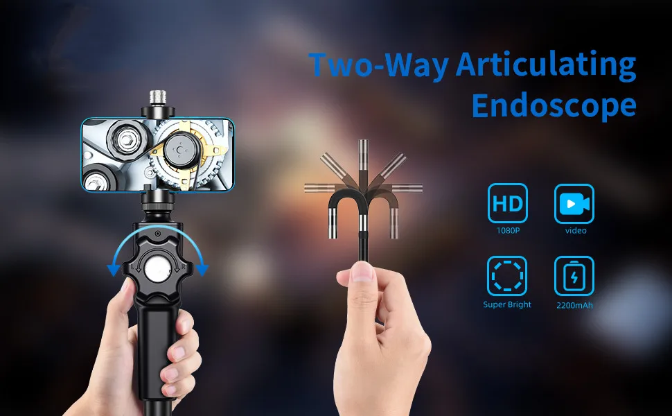 8MM 2MP1080P 360 Degree Steering Two Way Articulate OTG Endoscope CMOS Borescope For Android Digital Microscope
8MM 2MP1080P 360 Degree Steering Two Way Articulate OTG Endoscope CMOS Borescope For Android Digital Microscope