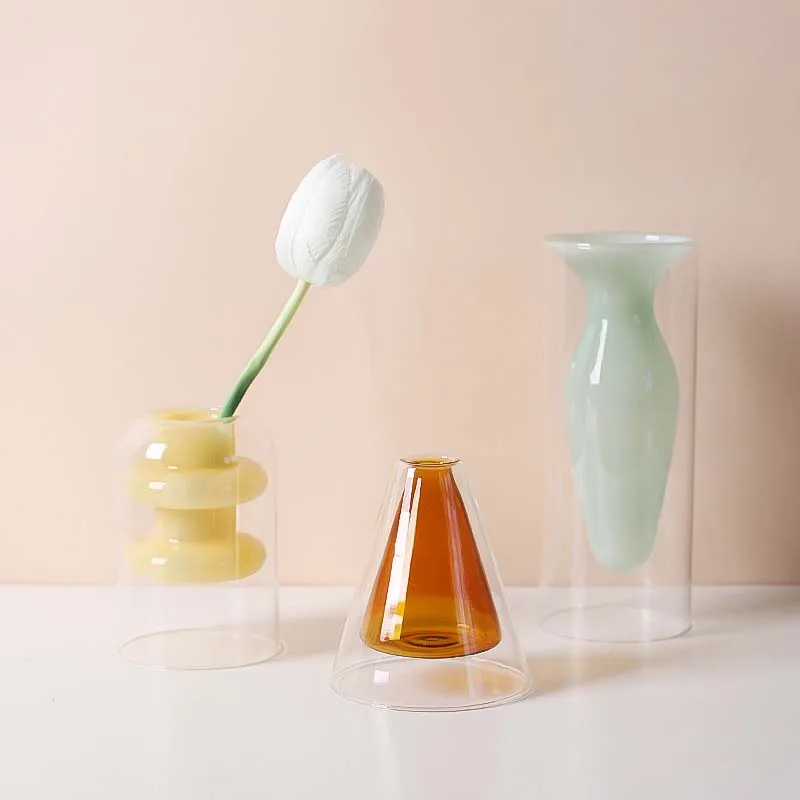 Double Layer Hydroponic Transparent Glass Vase Nordic Terrarium Plant Flower Pot Glass Container Arrangement Art Flower Vase 
Double Layer Hydroponic Transparent Glass Vase Nordic Terrarium Plant Flower Pot Glass Container Arrangement Art Flower Vase