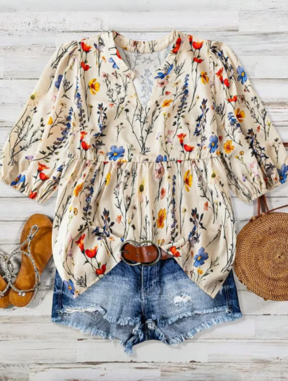 Плюс размер 1XL-5XL, осенняя женская модная блузка с v-образным вырезом и рукавами епископа, женская элегантная повседневная рубашка с цветочным принтом
Плюс размер 1XL-5XL, осенняя женская модная блузка с v-образным вырезом и рукавами епископа, женская элегантная повседневная рубашка с цветочным принтом