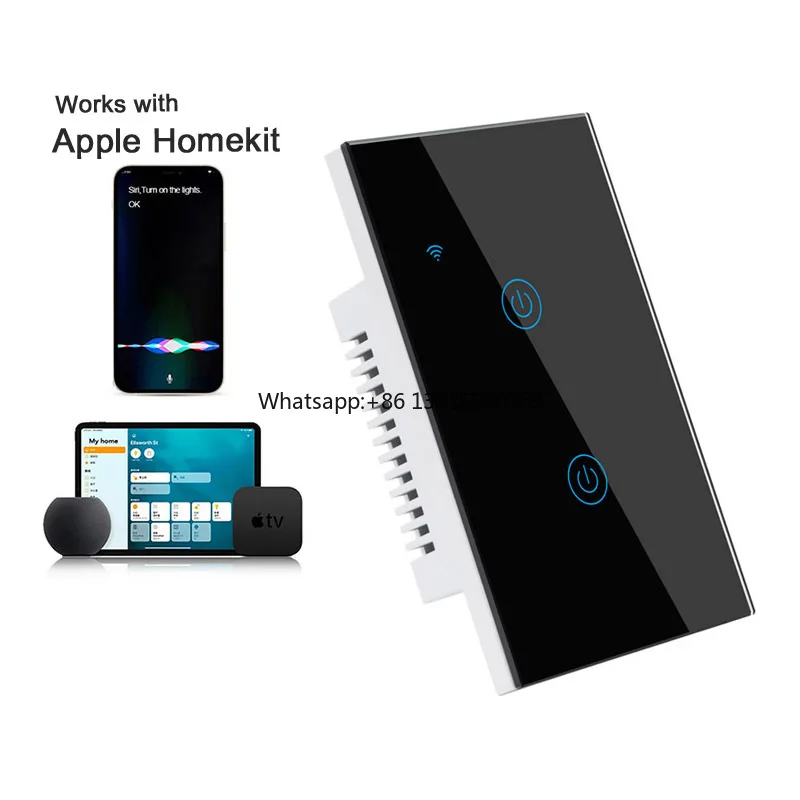 DS-121BWHK Us Standard Touch Panel Smart Light Switch Wi-Fi & BLE Moduleswitch Panel Homekit Smart Home
DS-121BWHK Us Standard Touch Panel Smart Light Switch Wi-Fi & BLE Moduleswitch Panel Homekit Smart Home