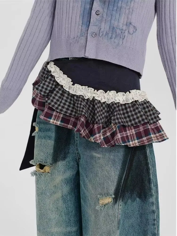 Skirt Women American Retro Overlap Patchwork Plaid Ruffle Mini Skirts Fashion Y2k Aesthetic Versatile Faldas Streetwear
Skirt Women American Retro Overlap Patchwork Plaid Ruffle Mini Skirts Fashion Y2k Aesthetic Versatile Faldas Streetwear