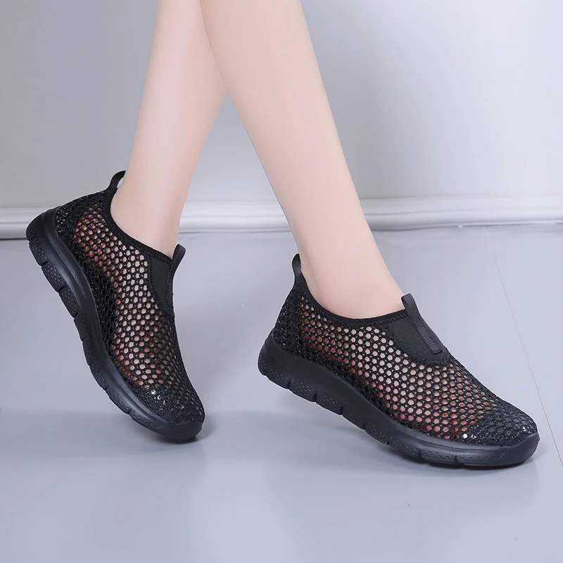 Women Mesh Summer Walking Shoes Loafers Outdoor Light Flats Black Breathable Fitness Sports Sneakers Soft Comfortable Size 35-43
Women Mesh Summer Walking Shoes Loafers Outdoor Light Flats Black Breathable Fitness Sports Sneakers Soft Comfortable Size 35-43