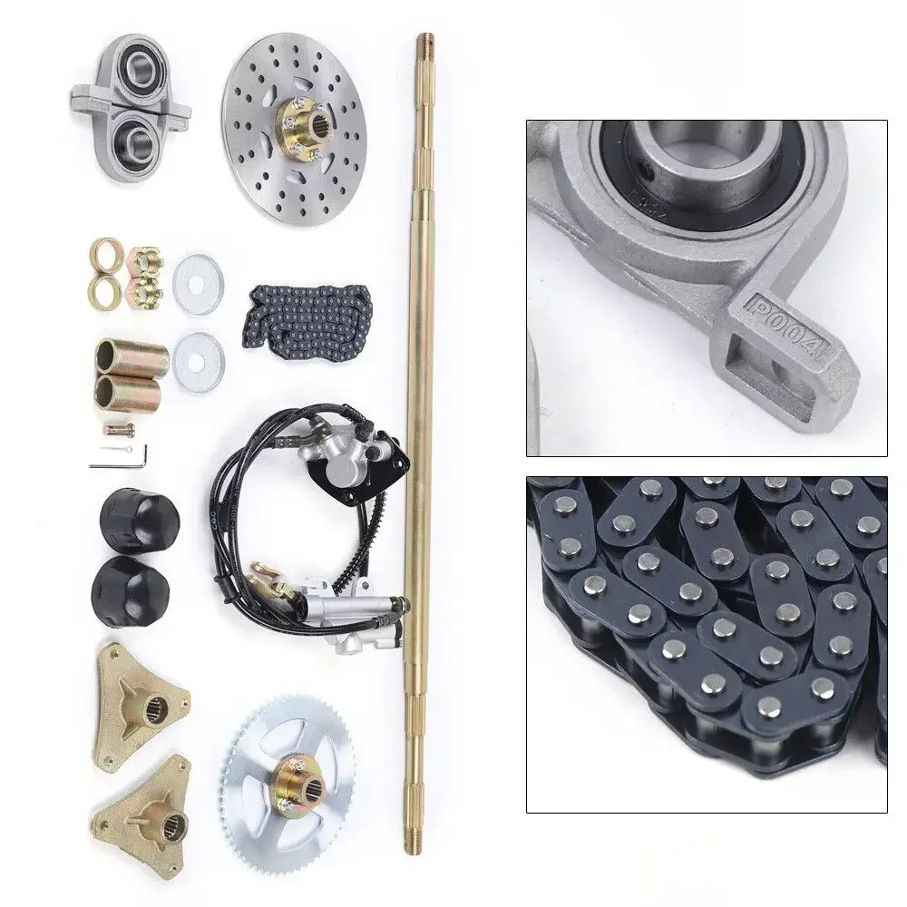 Complete Drift Trike Go Kart Rear Live Axle Kit – Sprocket, Hub, Brake & Chain Assembly
Complete Drift Trike Go Kart Rear Live Axle Kit – Sprocket, Hub, Brake & Chain Assembly