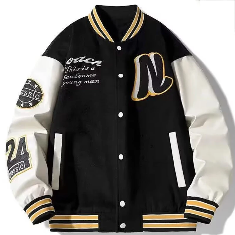 Новая мужская бейсбольная куртка, весна-осень, уличная одежда в американском стиле ретро, хип-хоп, Harajuku, повседневные однобортные куртки-бомберы, пальто
Новая мужская бейсбольная куртка, весна-осень, уличная одежда в американском стиле ретро, хип-хоп, Harajuku, повседневные однобортные куртки-бомберы, пальто