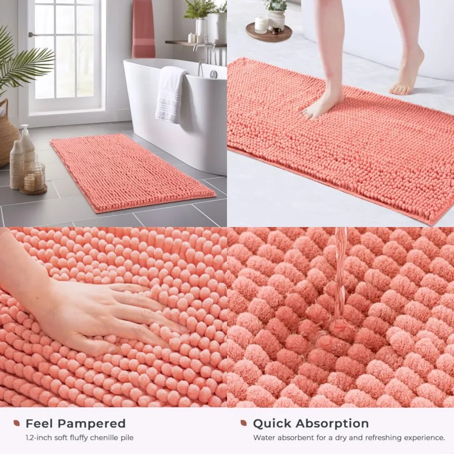 Large Chenille Bathroom Rugs Mat 47x24, Non-Slip Bath Mat for Bathroom Floor Bathtub, Washable Shower Shag Bath Rugs, Soft Thic
Large Chenille Bathroom Rugs Mat 47x24, Non-Slip Bath Mat for Bathroom Floor Bathtub, Washable Shower Shag Bath Rugs, Soft Thic