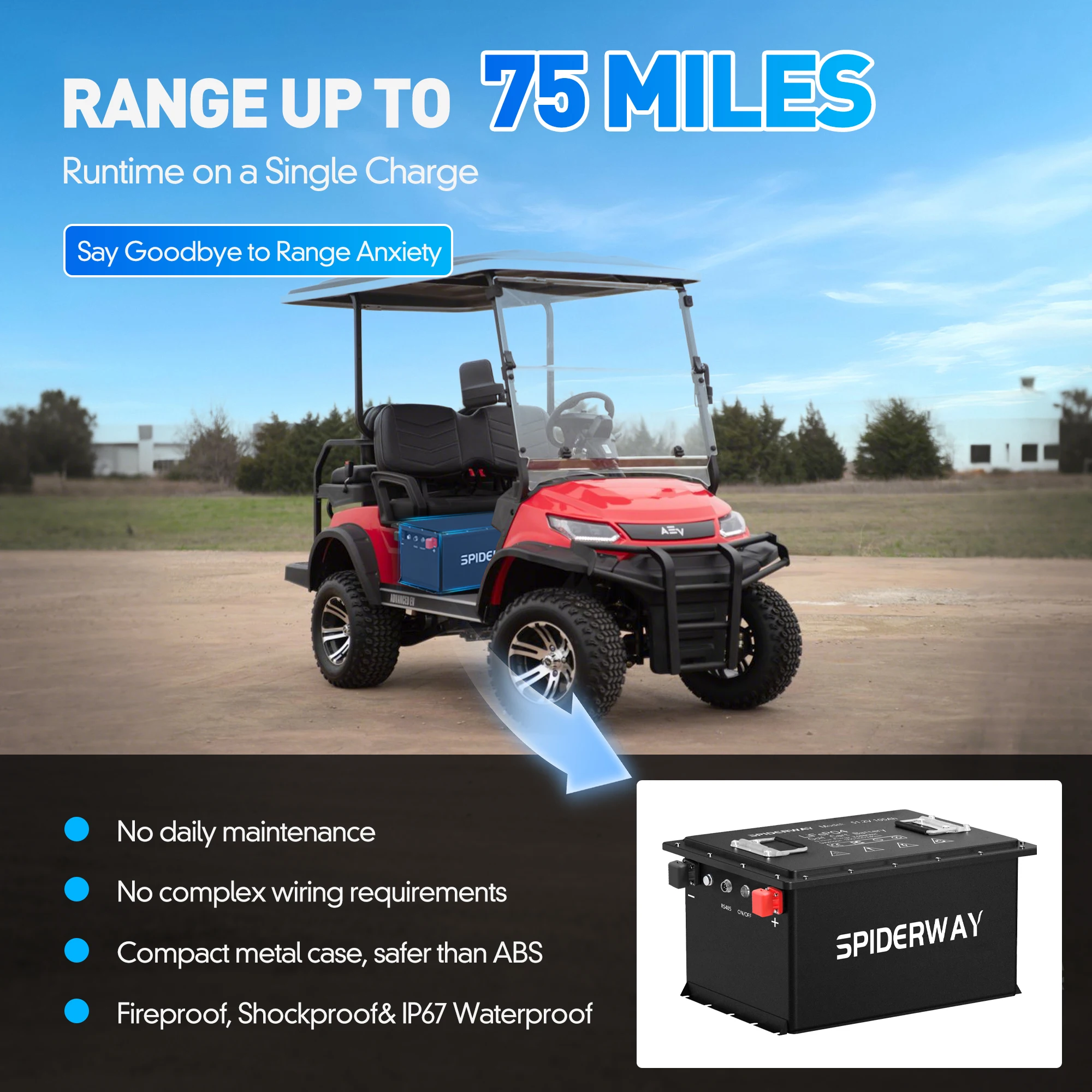 48V 150Ah Golf Cart LiFePO4 Lithium Battery With 25A FAST Charger 200A BMS For Club Car Precedent Tempo Onward
48V 150Ah Golf Cart LiFePO4 Lithium Battery With 25A FAST Charger 200A BMS For Club Car Precedent Tempo Onward