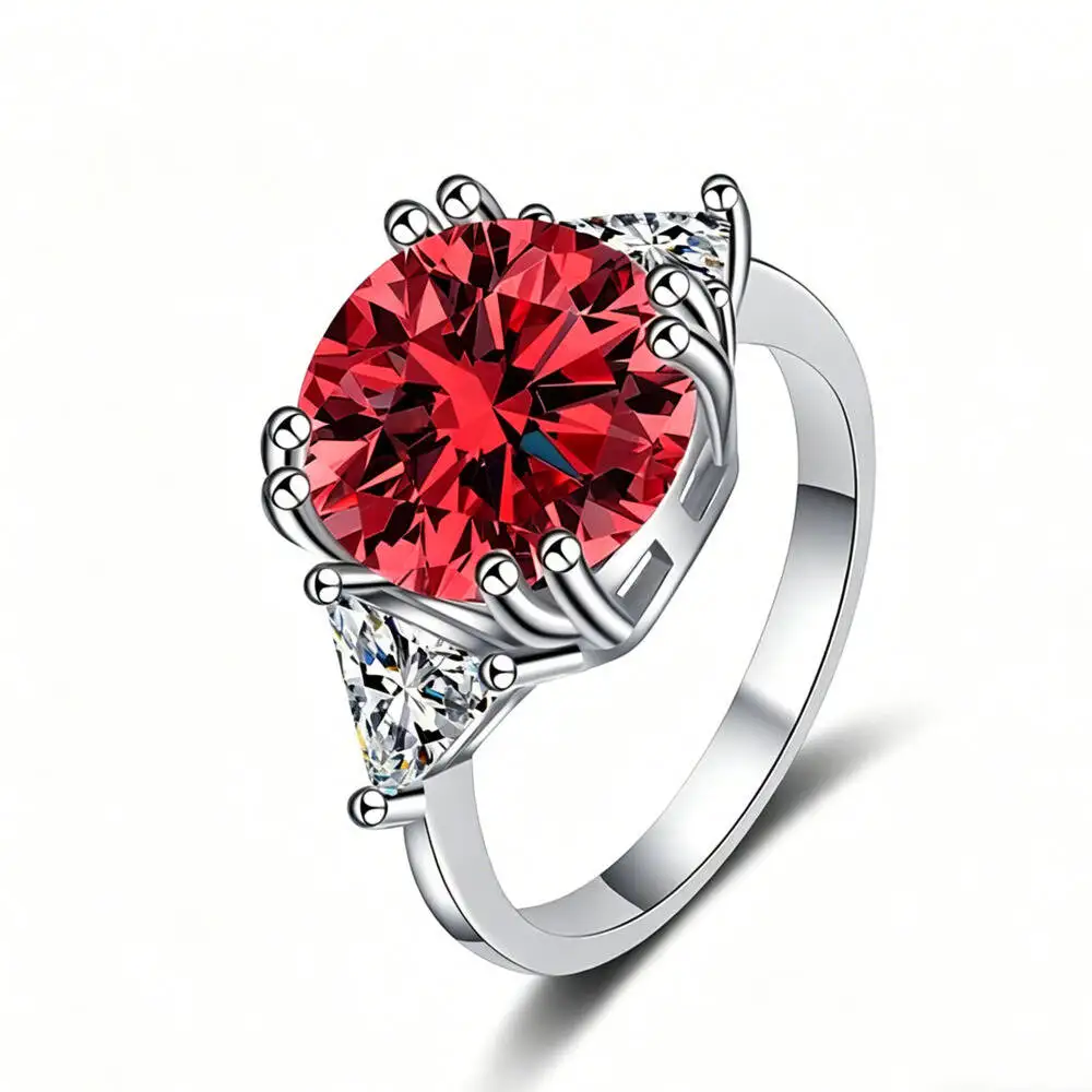 925 Sterling Silver Round Cut Crown Prong Cocktail Ring Large Multi Color D VVS1 Moissanite Statement Fine Jewelry For Women
925 Sterling Silver Round Cut Crown Prong Cocktail Ring Large Multi Color D VVS1 Moissanite Statement Fine Jewelry For Women