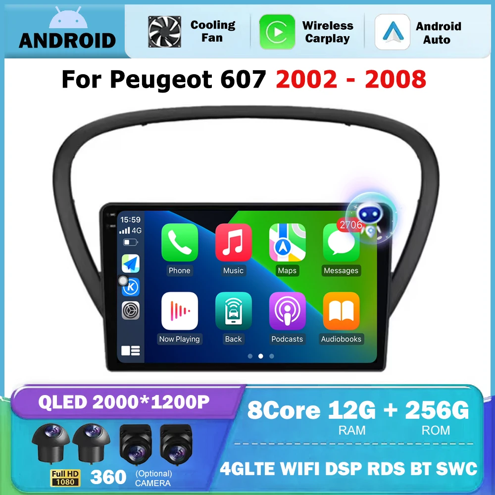 9 дюймов для Peugeot 607 2002-2008 автомобильный радиоприемник мультимедийный видеоплеер стерео Android авто GPS навигация беспроводной Carplay Bluetooth
9 дюймов для Peugeot 607 2002-2008 автомобильный радиоприемник мультимедийный видеоплеер стерео Android авто GPS навигация беспроводной Carplay Bluetooth