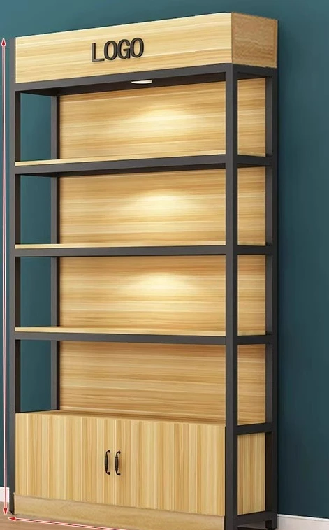 Shelf Display Cabinet Cosmetics Display Cabinet Supermarket Shelf Product Sample Multi-layer Steel and Wood Storage 
Shelf Display Cabinet Cosmetics Display Cabinet Supermarket Shelf Product Sample Multi-layer Steel and Wood Storage