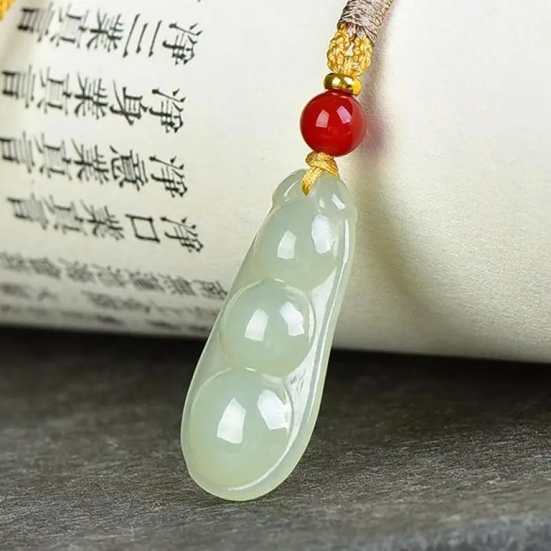Genuine China Nephrite Stone Certified Hetian Jade Bean Pendant Necklace Women Healing Gemstone Fine Jewelry Lucky Charms Amulet
Genuine China Nephrite Stone Certified Hetian Jade Bean Pendant Necklace Women Healing Gemstone Fine Jewelry Lucky Charms Amulet