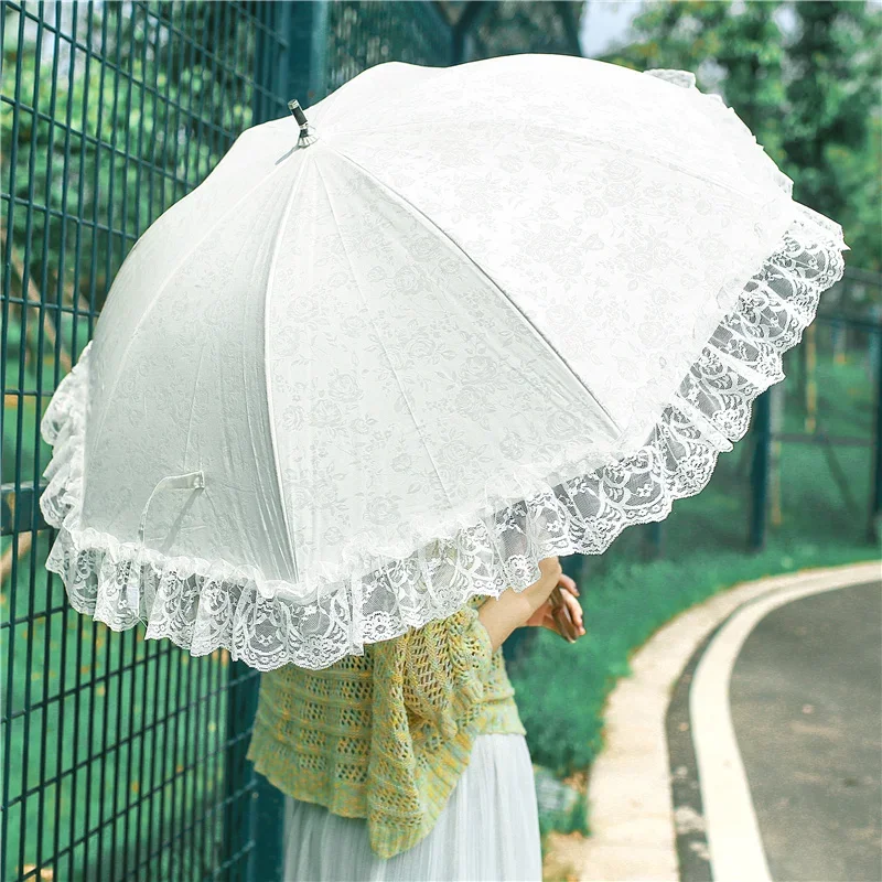 Umbrella White Burnt Flower Long Umbrella Retro Burnt Flower Curved Handle Lace Sunshade Sun Umbrella Female
Umbrella White Burnt Flower Long Umbrella Retro Burnt Flower Curved Handle Lace Sunshade Sun Umbrella Female