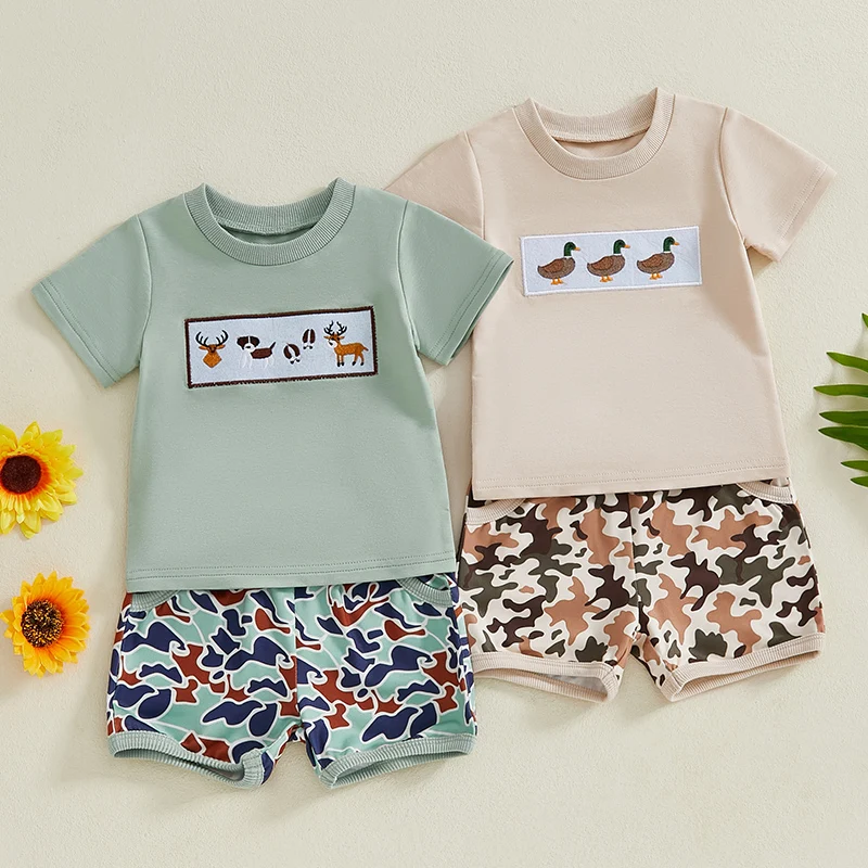 Toddler Boys Summer Clothing Baby Boys Duck Embroidered Short Sleeve T-Shirts Elastic Waist Shorts 2Pcs Clothes Set
Toddler Boys Summer Clothing Baby Boys Duck Embroidered Short Sleeve T-Shirts Elastic Waist Shorts 2Pcs Clothes Set