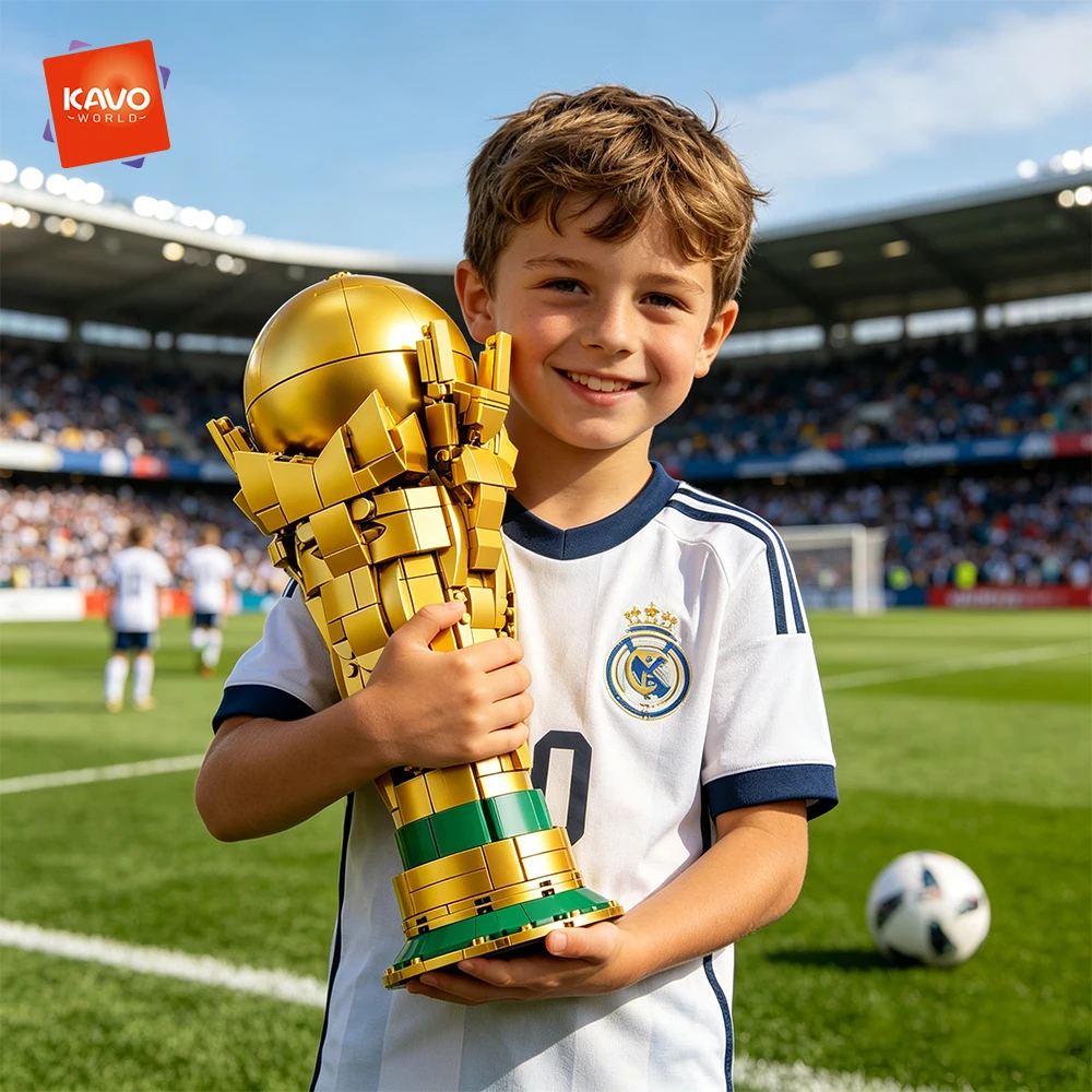 KAVOWORLD 2026 World Golden Football Trophy Building Blocks Set Soccer Champion Cup DIY Toy Home Bedroom Fans Gift For Boyfriend
KAVOWORLD 2026 World Golden Football Trophy Building Blocks Set Soccer Champion Cup DIY Toy Home Bedroom Fans Gift For Boyfriend