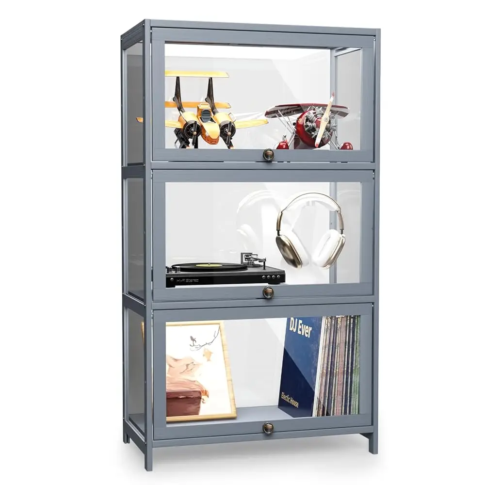 3-Tier Display Cabinet With Acrylic Doors, 42” Transparent Curio Display Case, Toy Organizers Ra & Storage Shelf For Living
3-Tier Display Cabinet With Acrylic Doors, 42” Transparent Curio Display Case, Toy Organizers Ra & Storage Shelf For Living