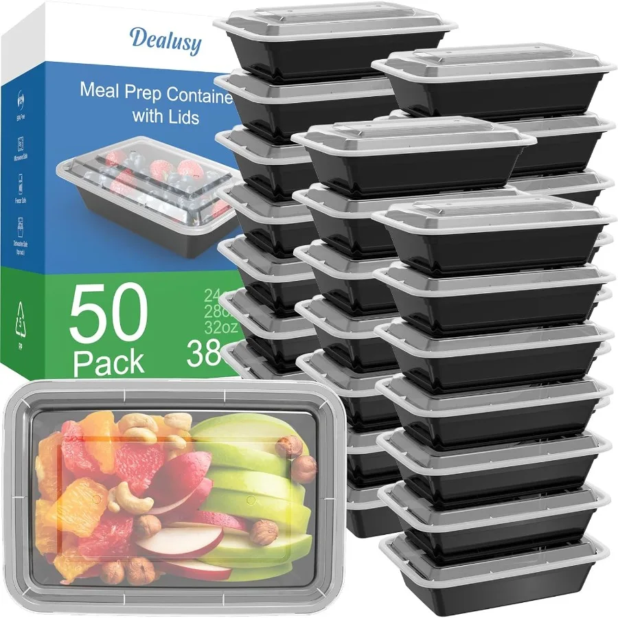 50 Pack 100Piece 38 oz Reusable Meal Prep Containers with Lids for Daily Food Storage Sturdy Leakproof Design Safe for Microwav
50 Pack 100Piece 38 oz Reusable Meal Prep Containers with Lids for Daily Food Storage Sturdy Leakproof Design Safe for Microwav
