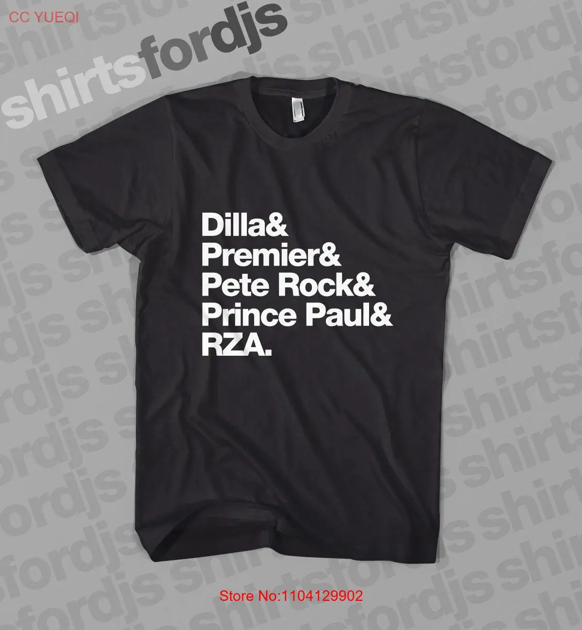 J Dilla Premier Pete Rock Prince Paul RZA shirt Helvetica font BLACK T Hip Hop DJ Rap Cotton long or short sleeves
J Dilla Premier Pete Rock Prince Paul RZA shirt Helvetica font BLACK T Hip Hop DJ Rap Cotton long or short sleeves