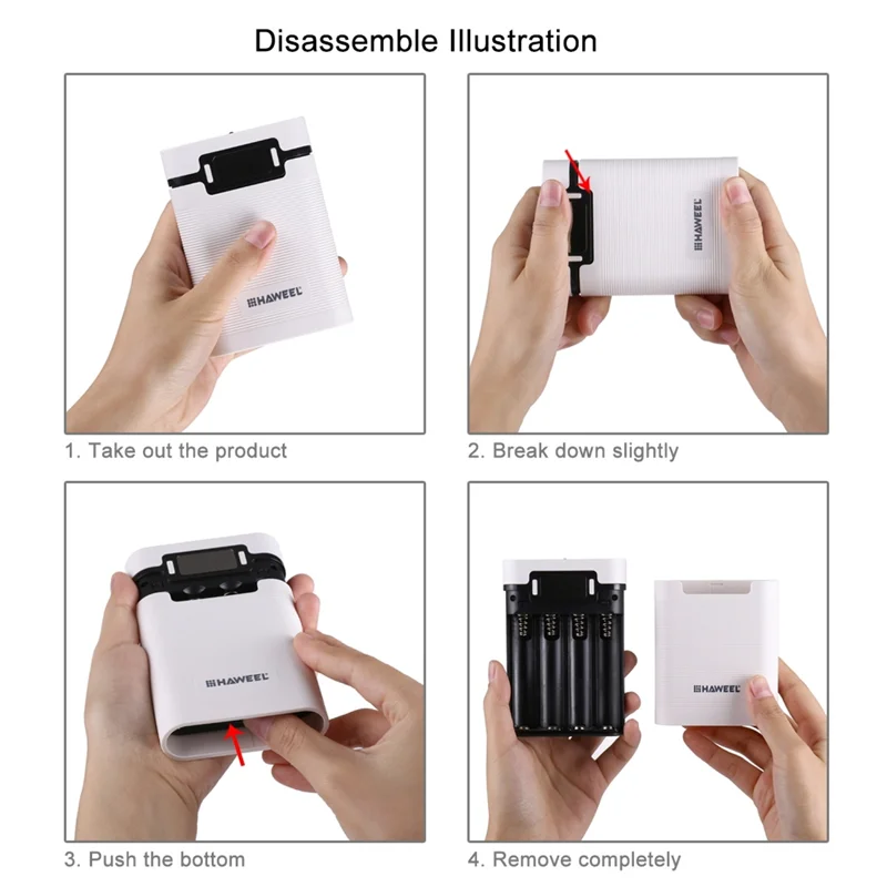 HAWEEL DIY 4X 18650 Battery (Not Included) 10000Mah Power Bank Shell Box With 2 USB Output & Display For Smartphones-B Durable
HAWEEL DIY 4X 18650 Battery (Not Included) 10000Mah Power Bank Shell Box With 2 USB Output & Display For Smartphones-B Durable