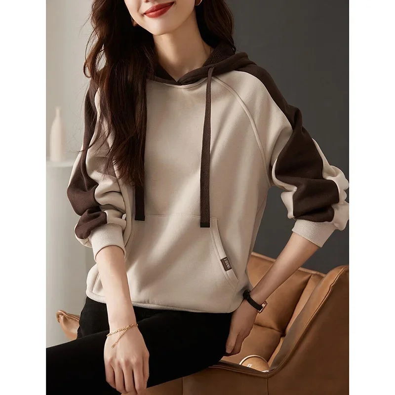 Fashion Hooded Spliced Pockets All-match Hoodies Female Clothing Autumn Oversized Commute Tops Loose Casual Sweatshirts V1391
Fashion Hooded Spliced Pockets All-match Hoodies Female Clothing Autumn Oversized Commute Tops Loose Casual Sweatshirts V1391