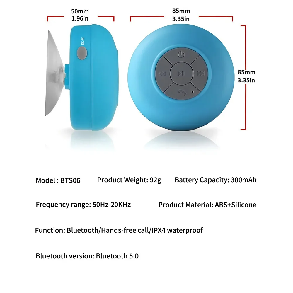 IPX4 Waterproof Outdoor Sports Bathroom Large Suction Cup Mini Stereo Sound Box Portable Wireless Bluetooth Speaker
IPX4 Waterproof Outdoor Sports Bathroom Large Suction Cup Mini Stereo Sound Box Portable Wireless Bluetooth Speaker