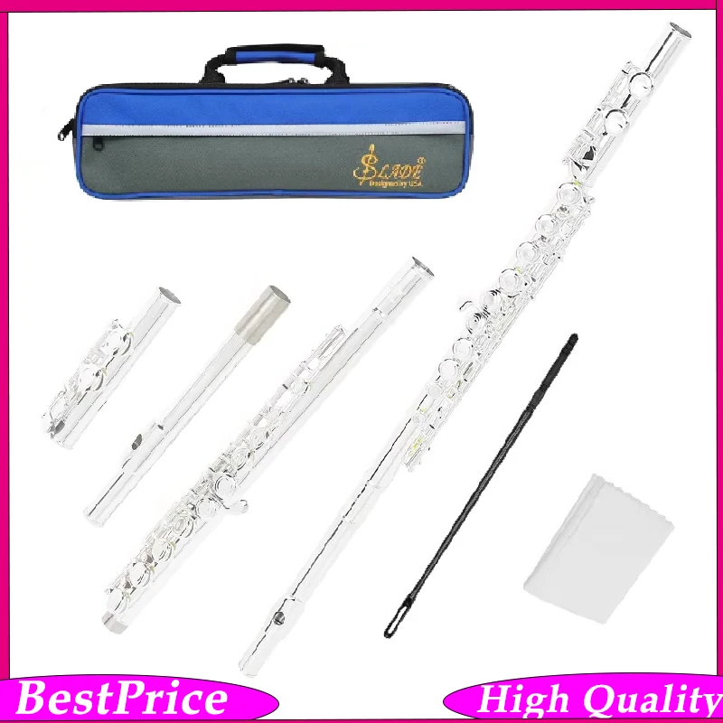 SLADE pro C Flute 16 Key E-Mechanism Sterling Silver Plated Beginner-Friendly with Lead-Free Solder Flute Set
SLADE pro C Flute 16 Key E-Mechanism Sterling Silver Plated Beginner-Friendly with Lead-Free Solder Flute Set