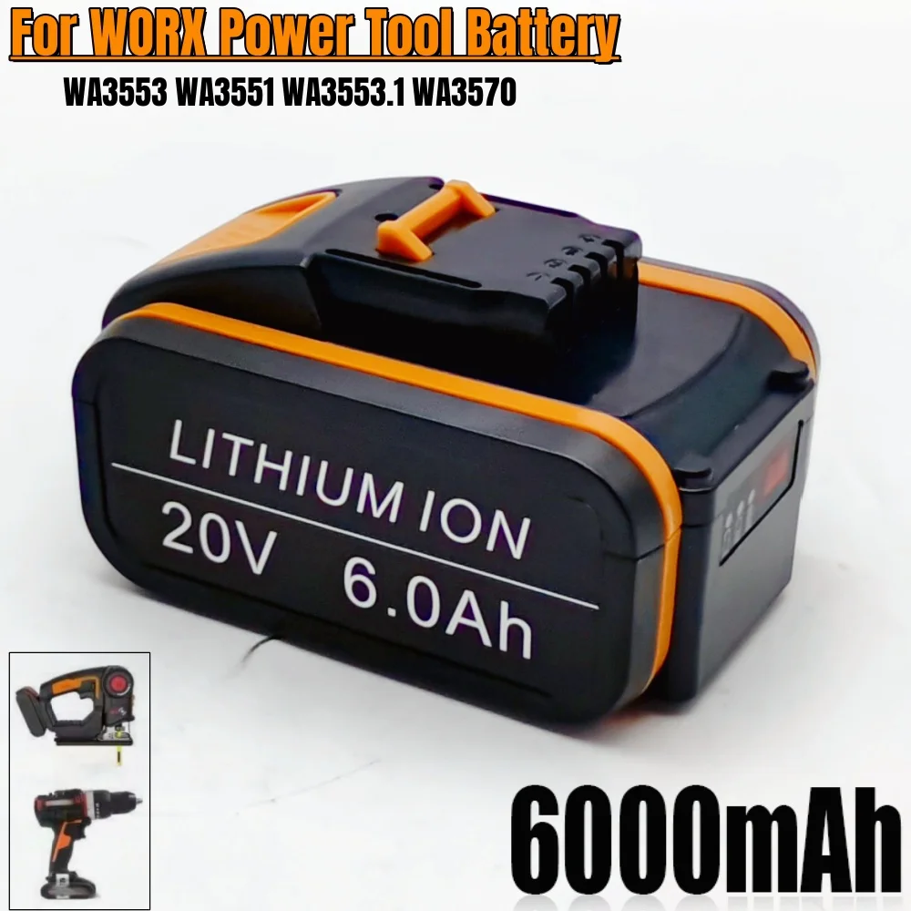 For Worx WA3553 20V 6.0Ah Battery Cordless Power Tool Spare Batteriies WA3572 WA3553 WX390 WA3551 WX176 WX178 Battery
For Worx WA3553 20V 6.0Ah Battery Cordless Power Tool Spare Batteriies WA3572 WA3553 WX390 WA3551 WX176 WX178 Battery