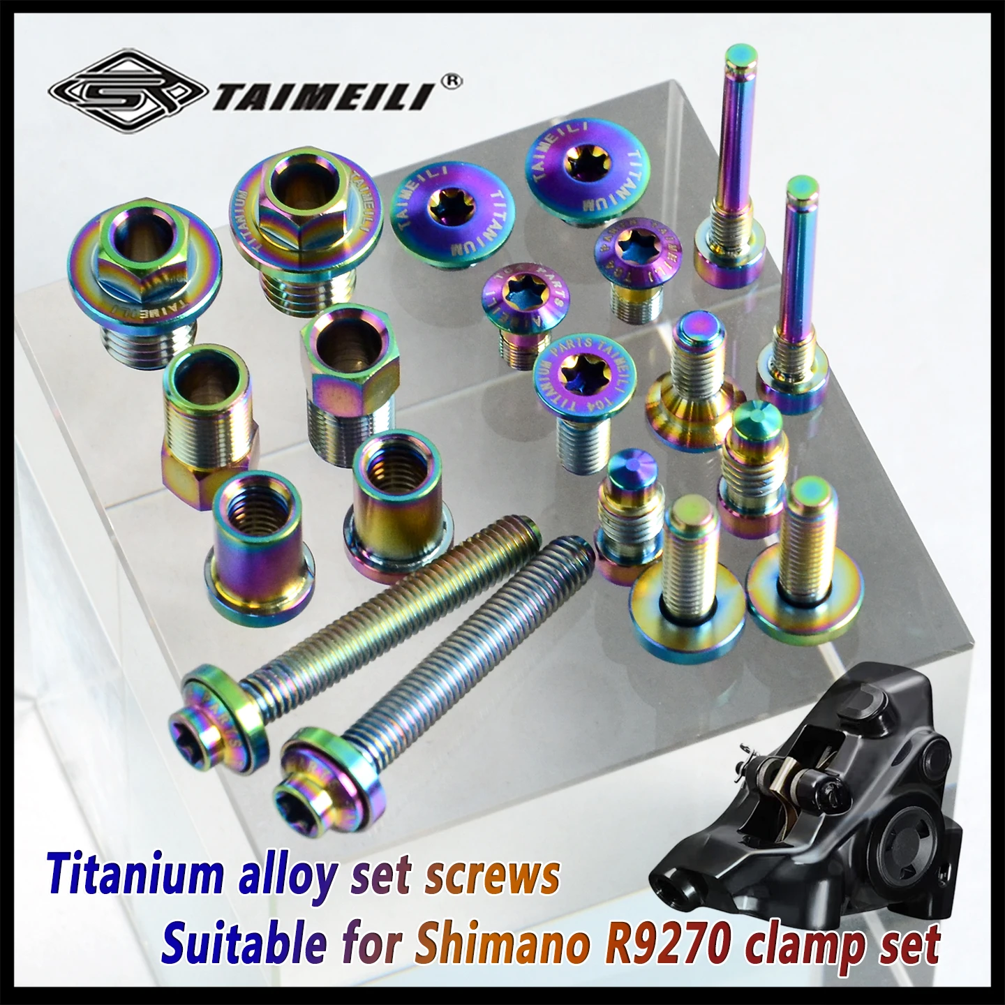 TAIMEILI titanium alloy set screws are suitable for ShimanoR9270 clamp set modification and replacement
TAIMEILI titanium alloy set screws are suitable for ShimanoR9270 clamp set modification and replacement