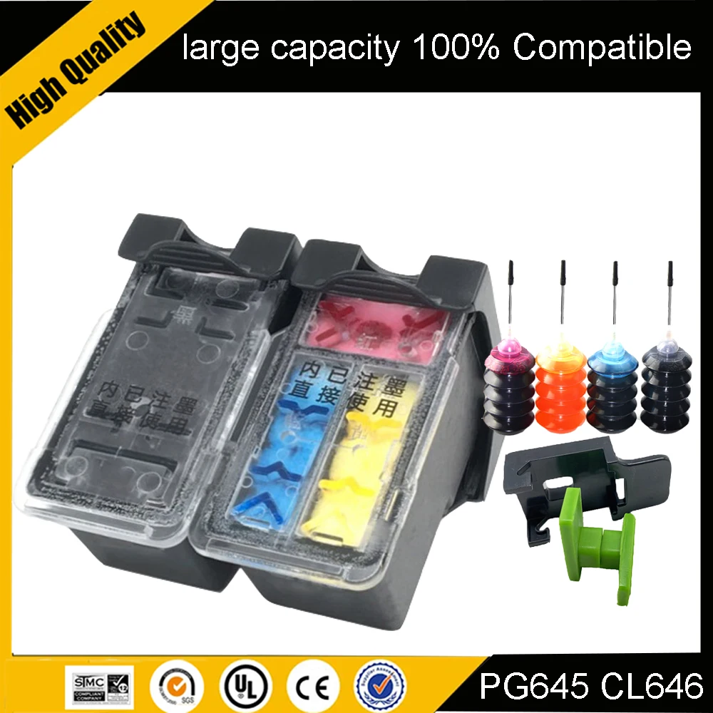 645XL 646XL PG645 CL646 XL ink cartridge replacement for Canon PG-645 CL-646 PG 645 CL 646 Pixma MG2460 MG2560 MG2960
645XL 646XL PG645 CL646 XL ink cartridge replacement for Canon PG-645 CL-646 PG 645 CL 646 Pixma MG2460 MG2560 MG2960