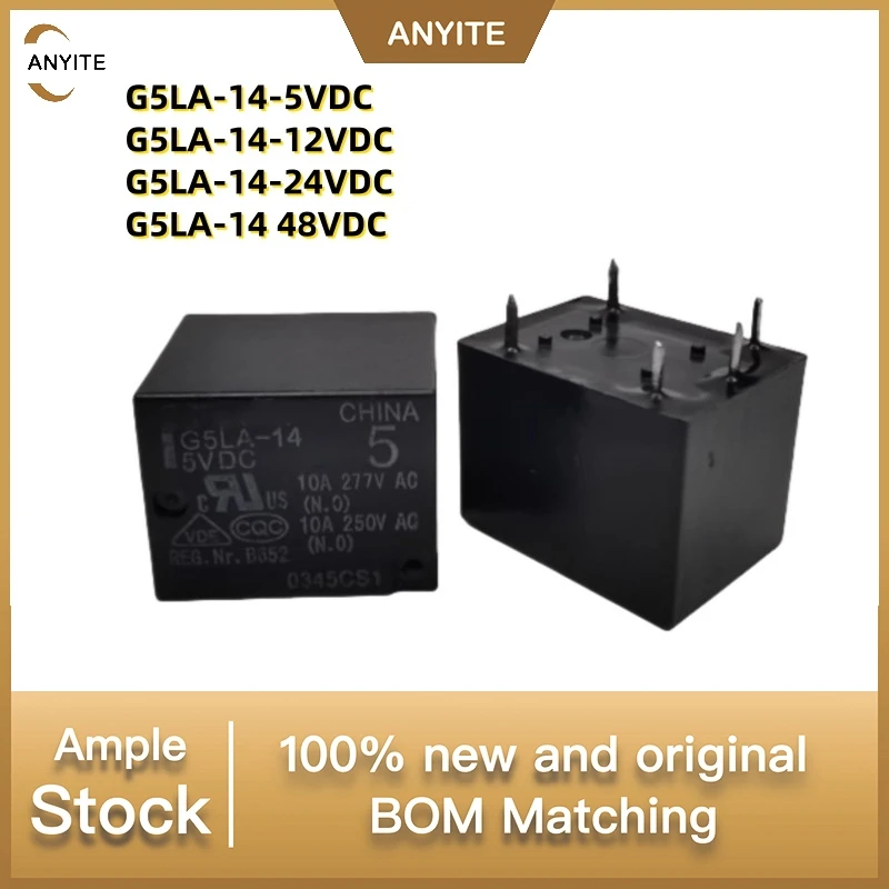 New 10Pcs/LOT G5LA-14-5VDC G5LA-14-12VDC G5LA-14-24VDC CG5LA-14 48VDC G5LA-14 5pin
New 10Pcs/LOT G5LA-14-5VDC G5LA-14-12VDC G5LA-14-24VDC CG5LA-14 48VDC G5LA-14 5pin