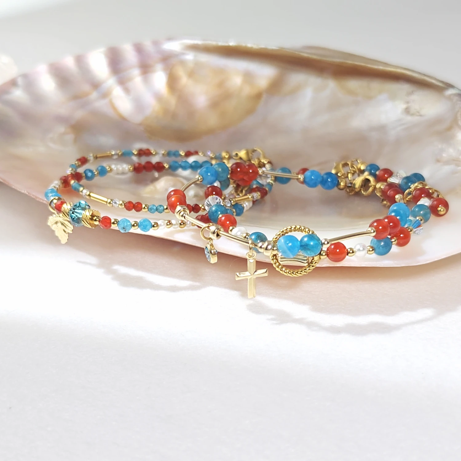 Lii Ji Natural Stone Carnelian Apatite Bracelet 2-4mm Stainless Steel Bracelet Handmade Jewelry For Female
Lii Ji Natural Stone Carnelian Apatite Bracelet 2-4mm Stainless Steel Bracelet Handmade Jewelry For Female