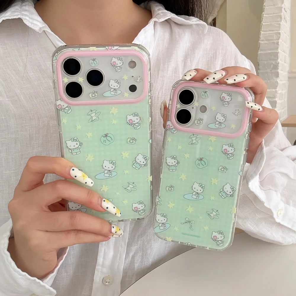 Sanrio Cute Cartoon Green Grid Hello Kitty Phone Case For iPhone 15 16 17 Pro Max Kawaii Lens Protection Shockproof Case Cover
Sanrio Cute Cartoon Green Grid Hello Kitty Phone Case For iPhone 15 16 17 Pro Max Kawaii Lens Protection Shockproof Case Cover