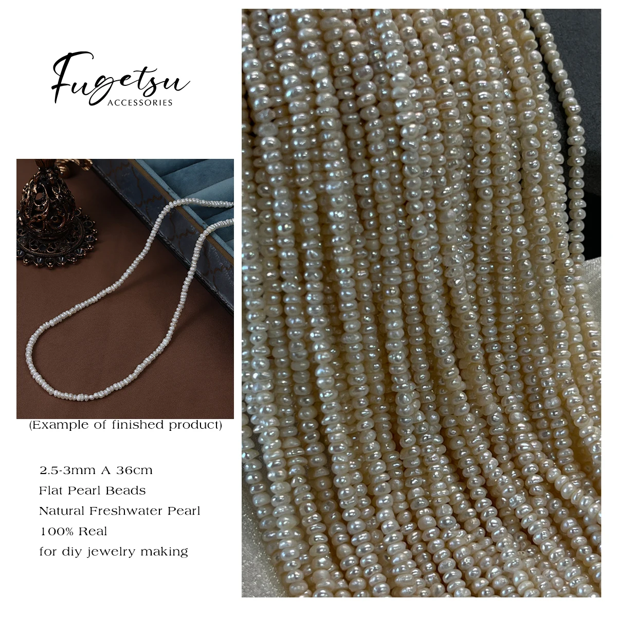 A 2.5-3mm 100% Natural Freshwater Pearl Flat Bead Charms for DIY Women Men Necklace Jewelry Making Accessories Daily Gifts
A 2.5-3mm 100% Natural Freshwater Pearl Flat Bead Charms for DIY Women Men Necklace Jewelry Making Accessories Daily Gifts