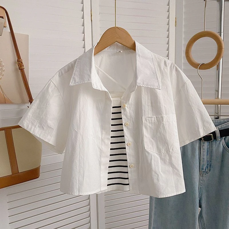 Slimming Short Collar Shirt Women's Fashion Outerwear Korean Style Summer New Arrival Commute Style Regular Sleeve Fiber...
Slimming Short Collar Shirt Women's Fashion Outerwear Korean Style Summer New Arrival Commute Style Regular Sleeve Fiber...