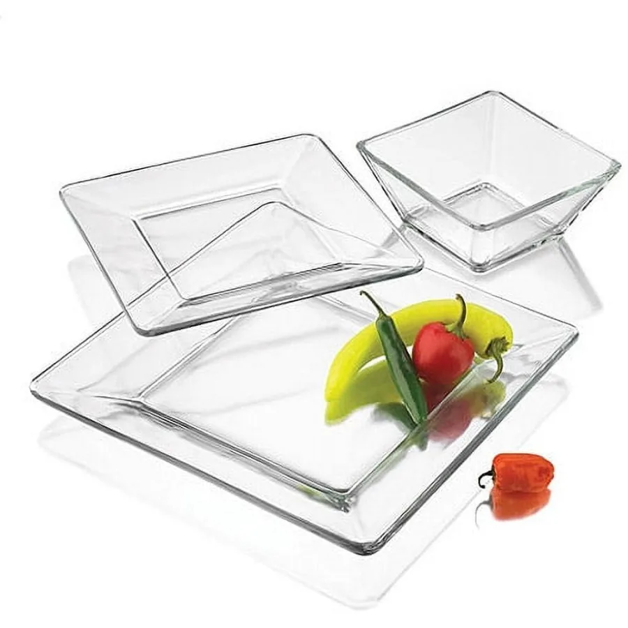 12-Piece Square Clear Glass Dinnerware Set
12-Piece Square Clear Glass Dinnerware Set