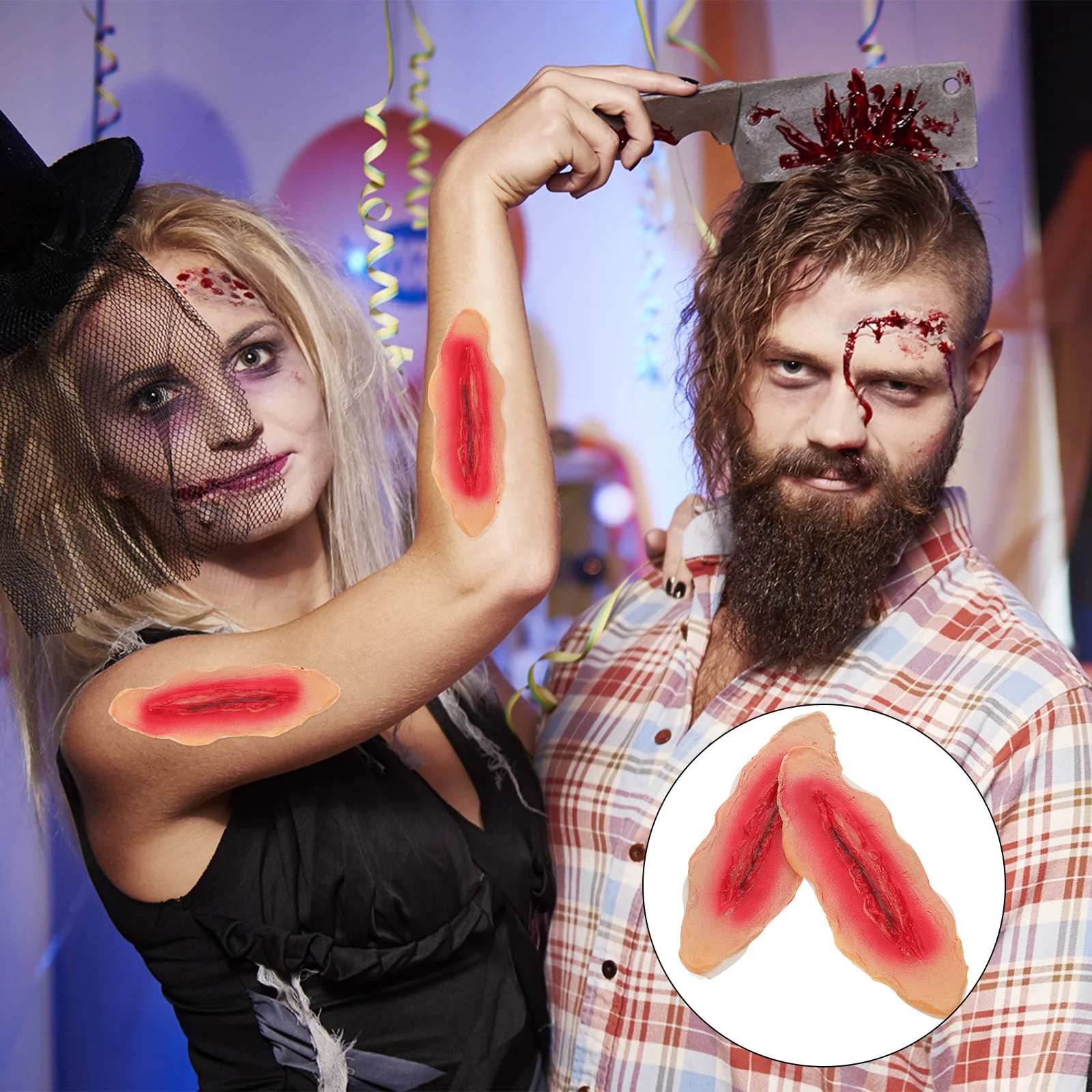 2pcs Halloween Wound Latex Stickers Blood Injury Temporary Body Decorations Scar Pattern Lifelike Safe Waterproof
2pcs Halloween Wound Latex Stickers Blood Injury Temporary Body Decorations Scar Pattern Lifelike Safe Waterproof