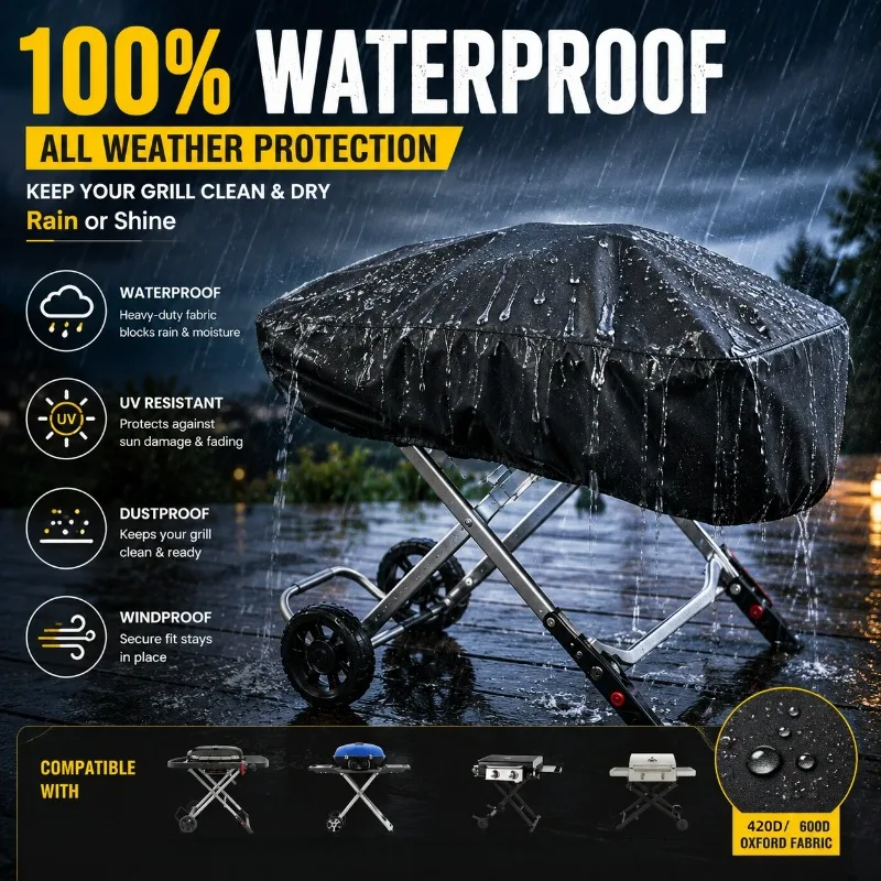 Portable BBQ Grill Cover 101x49x25cm 420D/600D Oxford Waterproof Dustproof All-Weather Protector for Outdoor Barbecues Gas Grill
Portable BBQ Grill Cover 101x49x25cm 420D/600D Oxford Waterproof Dustproof All-Weather Protector for Outdoor Barbecues Gas Grill