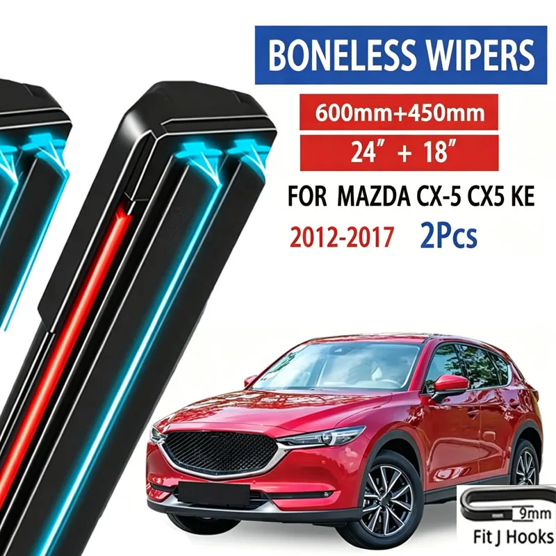 2pcs For Mazda CX-5 CX5 KE 2012-2017 Car Front Wiper Soft Rubber Boneless Wiper HD Quiet Automotive Wiper 24"+18"
2pcs For Mazda CX-5 CX5 KE 2012-2017 Car Front Wiper Soft Rubber Boneless Wiper HD Quiet Automotive Wiper 24"+18"