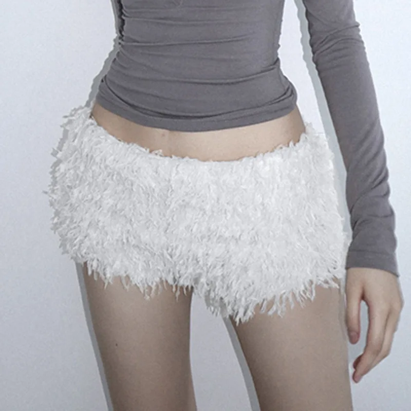 DSMTRC Low Waist Fur Teddy Shorts White Skinny Booty Shorts For Women Y2K Aesthetic Slim-fitting Hot Pants Kawaii Lolita Bottoms
DSMTRC Low Waist Fur Teddy Shorts White Skinny Booty Shorts For Women Y2K Aesthetic Slim-fitting Hot Pants Kawaii Lolita Bottoms