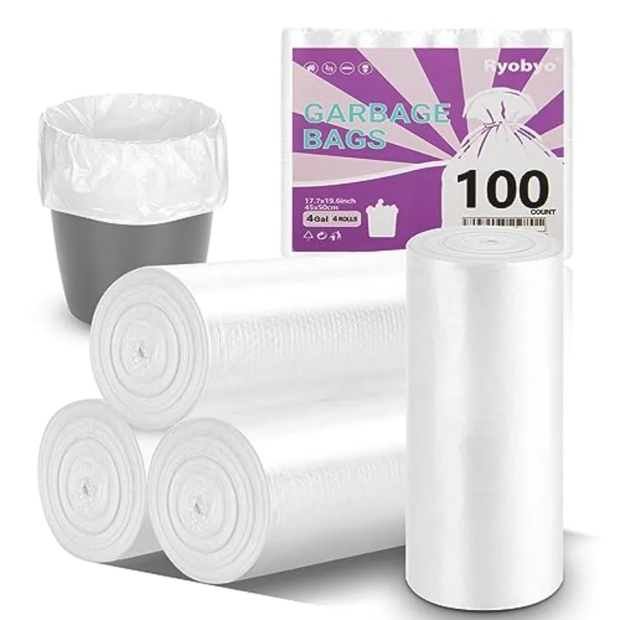 100 Count 4 Gallon Unscented Trash Bags, Strong and Transparent, Ideal for Bathroom, Office, Kitchen, Bedroom, Camping, Study R
100 Count 4 Gallon Unscented Trash Bags, Strong and Transparent, Ideal for Bathroom, Office, Kitchen, Bedroom, Camping, Study R