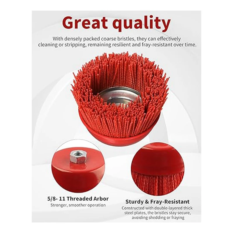 4Pc Grinding Nylon Cup Brushes 3Inwire Wheel For Angle Grinder 5/8In-11Threaded Shaft Nylon Wire Brush For Angle Grinder Durable
4Pc Grinding Nylon Cup Brushes 3Inwire Wheel For Angle Grinder 5/8In-11Threaded Shaft Nylon Wire Brush For Angle Grinder Durable